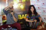 Akshay Kumar, Shruti Hassan during the Press conference of forthcoming film Gabbar in Wave Cinema, Noida on 24th April 2015
